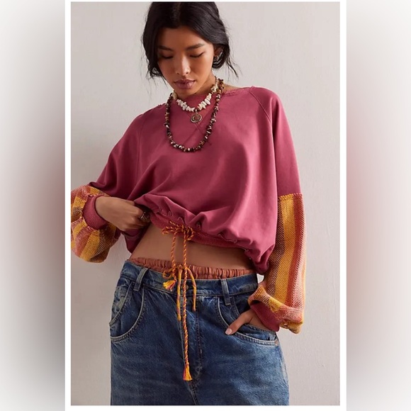 Free People Sweaters - Free People We The Free Stripe Cuff Pullover XS